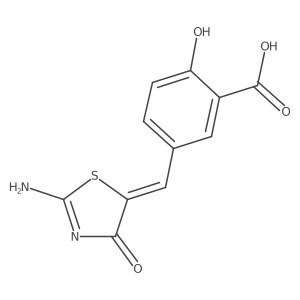 Benzoic acid, 5-[(Z)-(2-amino-4-oxo-5(4H)-thiazolylidene)methyl]-2-hydroxy-结构式