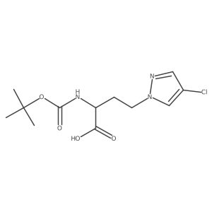2-{[(tert-butoxy)carbonyl]amino}-4-(4-chloro-1H-pyrazol-1-yl)butanoic acid结构式