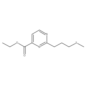 Ethyl 2-[3-(methylsulfanyl)propyl]pyrimidine-4-carboxylate Structure