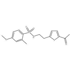 N-(2-(5-acetylthiophen-2-yl)ethyl)-4-methoxy-2-methylbenzenesulfonamide Structure