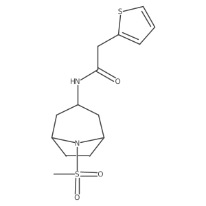N-(8-(methylsulfonyl)-8-azabicyclo[3.2.1]octan-3-yl)-2-(thiophen-2-yl)acetamide结构式