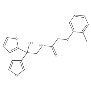 N-(2-(furan-2-yl)-2-(furan-3-yl)-2-hydroxyethyl)-2-(o-tolyloxy)acetamide结构式