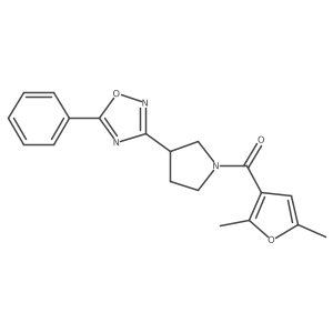 (2,5-Dimethylfuran-3-yl)(3-(5-phenyl-1,2,4-oxadiazol-3-yl)pyrrolidin-1-yl)methanone Structure