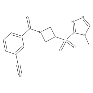 3-(3-((4-methyl-4H-1,2,4-triazol-3-yl)sulfonyl)azetidine-1-carbonyl)benzonitrile Structure