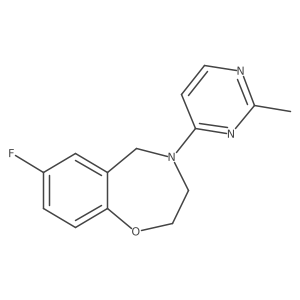 7-Fluoro-4-(2-methylpyrimidin-4-yl)-2,3,4,5-tetrahydrobenzo[f][1,4]oxazepine结构式