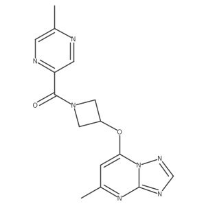 2-Methyl-5-[3-({5-methyl-[1,2,4]triazolo[1,5-a]pyrimidin-7-yl}oxy)azetidine-1-carbonyl]pyrazine Structure