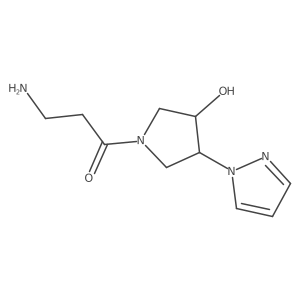 3-amino-1-(3-hydroxy-4-(1H-pyrazol-1-yl)pyrrolidin-1-yl)propan-1-one结构式
