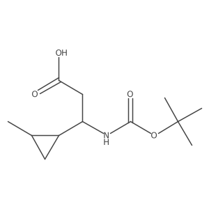 (3S)-3-{[(tert-butoxy)carbonyl]amino}-3-(2-methylcyclopropyl)propanoic acid结构式