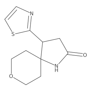 4-(1,3-Thiazol-2-yl)-8-oxa-1-azaspiro[4.5]decan-2-one结构式