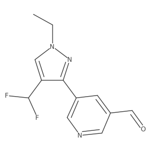 5-[4-(difluoromethyl)-1-ethyl-1H-pyrazol-3-yl]pyridine-3-carbaldehyde结构式