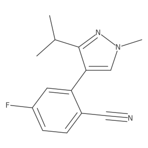 4-fluoro-2-[1-methyl-3-(propan-2-yl)-1H-pyrazol-4-yl]benzonitrile Structure