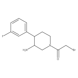 1-[3-Amino-4-(3-fluorophenyl)piperidin-1-yl]-2-bromoethan-1-one结构式