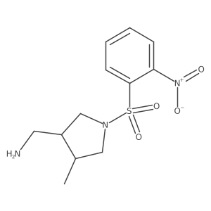 rac-[(3R,4S)-4-methyl-1-(2-nitrobenzenesulfonyl)pyrrolidin-3-yl]methanamine结构式