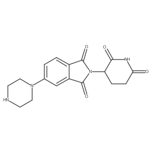 2-(2,6-Dioxopiperidin-3-yl)-5-(piperazin-1-yl)isoindoline-1,3-dione结构式