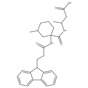 (3R)-3-{[1-({[(9H-fluoren-9-yl)methoxy]carbonyl}amino)-3-methylcyclohexyl]formamido}butanoic acid Structure