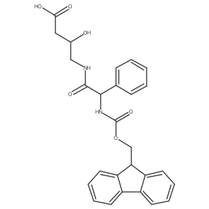 4-[(2R)-2-({[(9H-fluoren-9-yl)methoxy]carbonyl}amino)-2-phenylacetamido]-3-hydroxybutanoic acid结构式