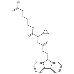 2-({2-[2-cyclopropyl-2-({[(9H-fluoren-9-yl)methoxy]carbonyl}amino)acetamido]ethyl}sulfanyl)acetic acid结构式