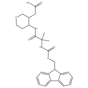 2-{4-[2-({[(9H-fluoren-9-yl)methoxy]carbonyl}amino)-2-methylpropanamido]oxan-3-yl}acetic acid Structure