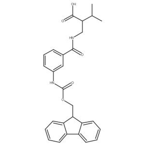 2-({[3-({[(9H-fluoren-9-yl)methoxy]carbonyl}amino)phenyl]formamido}methyl)-3-methylbutanoic acid Structure