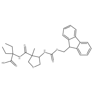 2-ethyl-2-{[4-({[(9H-fluoren-9-yl)methoxy]carbonyl}amino)-3-methyloxolan-3-yl]formamido}butanoic acid结构式