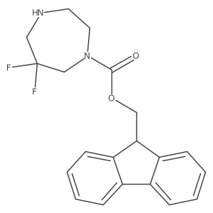 9H-fluoren-9-ylmethyl 6,6-difluoro-1,4-diazepane-1-carboxylate结构式
