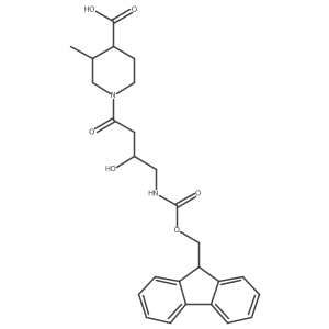 1-[4-({[(9H-fluoren-9-yl)methoxy]carbonyl}amino)-3-hydroxybutanoyl]-3-methylpiperidine-4-carboxylic acid结构式