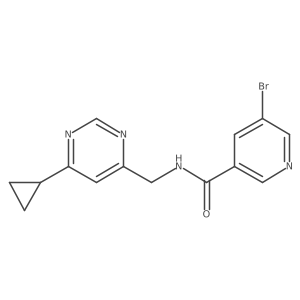5-bromo-N-((6-cyclopropylpyrimidin-4-yl)methyl)nicotinamide Structure