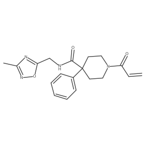 N-[(3-methyl-1,2,4-oxadiazol-5-yl)methyl]-4-phenyl-1-(prop-2-enoyl)piperidine-4-carboxamide结构式
