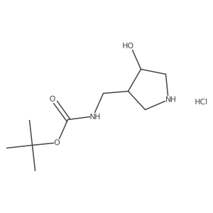 tert-Butyl (4-hydroxy-3-pyrrolidinyl)methylcarbamate hydrochloride结构式