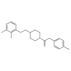 2-(4-Bromophenyl)-1-(4-(((5,6-dimethylpyrimidin-4-yl)oxy)methyl)piperidin-1-yl)ethan-1-one结构式