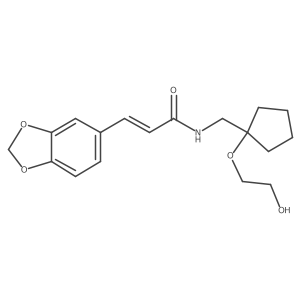 (E)-3-(benzo[d][1,3]dioxol-5-yl)-N-((1-(2-hydroxyethoxy)cyclopentyl)methyl)acrylamide结构式