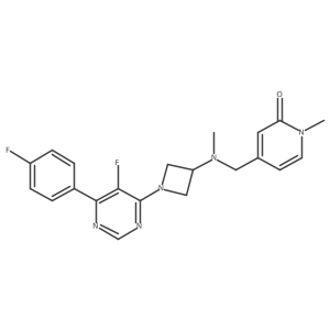 4-[({1-[5-Fluoro-6-(4-fluorophenyl)pyrimidin-4-yl]azetidin-3-yl}(methyl)amino)methyl]-1-methyl-1,2-dihydropyridin-2-one Structure