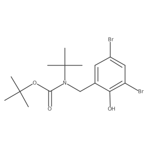 tert-butyl N-tert-butyl-N-[(3,5-dibromo-2-hydroxyphenyl)methyl]carbamate结构式
