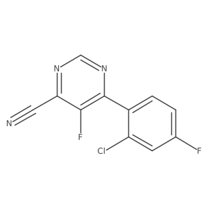 6-(2-Chloro-4-fluorophenyl)-5-fluoropyrimidine-4-carbonitrile结构式