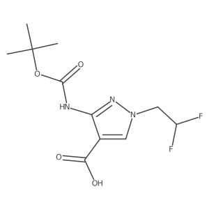 3-{[(tert-butoxy)carbonyl]amino}-1-(2,2-difluoroethyl)-1H-pyrazole-4-carboxylic acid结构式