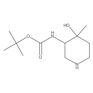 Carbamic acid, N-[(3R,4R)-4-hydroxy-4-methyl-3-piperidinyl]-, 1,1-dimethylethyl ester, rel- Structure