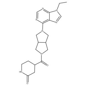 4-[2-(9-Ethylpurin-6-yl)-1,3,3a,4,6,6a-hexahydropyrrolo[3,4-c]pyrrole-5-carbonyl]piperidin-2-one Structure
