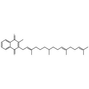 2-Methyl-3-(3,7,11,15-tetramethyl-2,10,14-hexadecatrien-1-yl)-1,4-naphthalenedione结构式