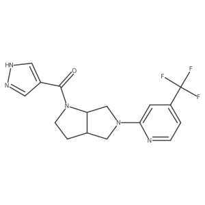 2-[1-(1H-pyrazole-4-carbonyl)-octahydropyrrolo[3,4-b]pyrrol-5-yl]-4-(trifluoromethyl)pyridine结构式