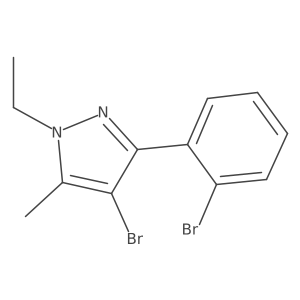 4-bromo-3-(2-bromophenyl)-1-ethyl-5-methyl-1H-pyrazole结构式