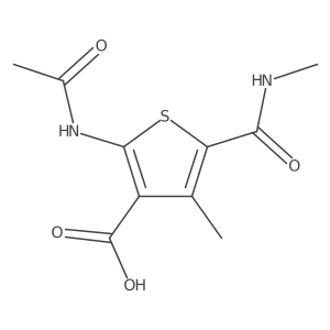 2-Acetamido-4-methyl-5-(methylcarbamoyl)thiophene-3-carboxylic acid结构式