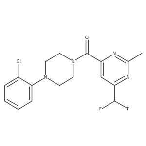 4-[4-(2-Chlorophenyl)piperazine-1-carbonyl]-6-(difluoromethyl)-2-methylpyrimidine结构式