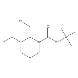 Tert-butyl 3-ethyl-2-(hydroxymethyl)piperidine-1-carboxylate结构式