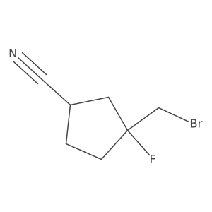 trans-3-(Bromomethyl)-3-fluoro-cyclopentanecarbonitrile Structure
