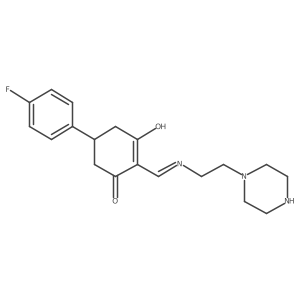 5-(4-Fluorophenyl)-2-{[(2-piperazin-1-ylethyl)-amino]methylene}cyclohexane-1,3-dione Structure