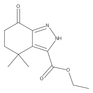4,5,6,7-Tetrahydro-4,4-dimethyl-7-oxo-1H-indazole-3-carboxylic acid ethyl ester结构式
