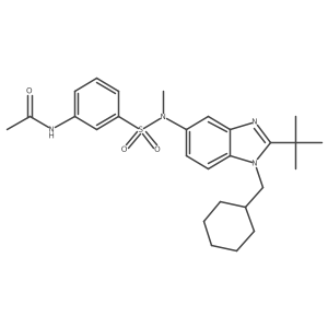 n-(3-{[[2-Tert-butyl-1-(cyclohexylmethyl)-1h-benzimidazol-5-yl](methyl)amino]sulfonyl}phenyl)acetamide结构式