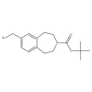 tert-butyl 7-(bromomethyl)-2,3,4,5-tetrahydro-1H-3-benzazepine-3-carboxylate结构式