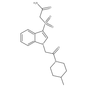 2-((1-(2-(4-methylpiperidin-1-yl)-2-oxoethyl)-1H-indol-3-yl)sulfonyl)acetamide Structure