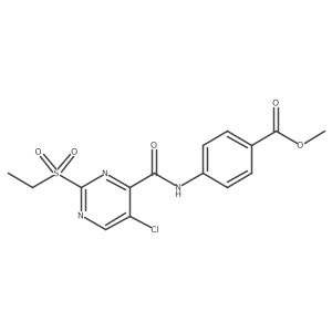 Methyl 4-({[5-chloro-2-(ethylsulfonyl)pyrimidin-4-yl]carbonyl}amino)benzoate结构式